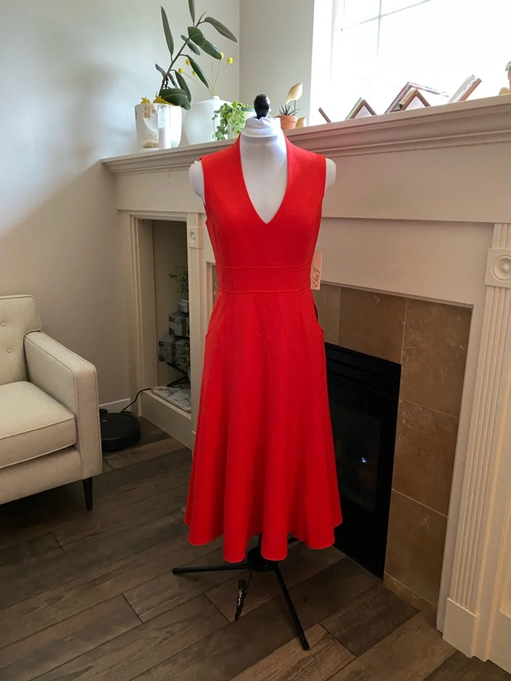 eliza j fit and flare dress Eliza J | Dresses | Nwt Eliza J Womens Red Vneck Fit Flare Dress